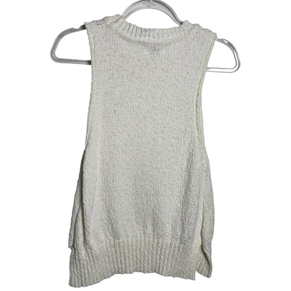 Dissh Knit Sleeveless Sweater Tank Cream Women’s Size Small cotton boucle vest - Picture 4 of 9